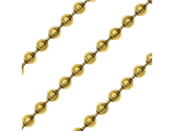 Nunn Design Antiqued Gold Plated 2mm Ball Chain by the Foot