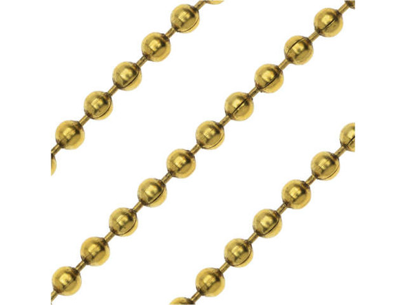 This faceted ball chain is from the Elements of Inspiration collection by Nunn Design. This gold-plated chain features a antiqued finish. This ball chain is great for use in necklace or bracelet designs. Measurements: Each ball is 2mm in diameter. There is one link between each ball. Each link is 1mm long.