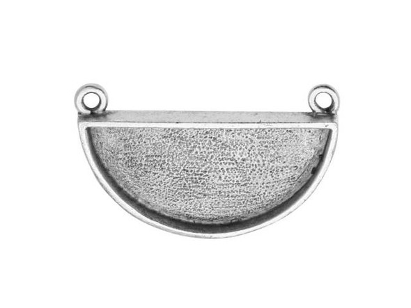 Nunn Design Antique Silver-Plated Pewter Half Circle Grande Bezel Pendant