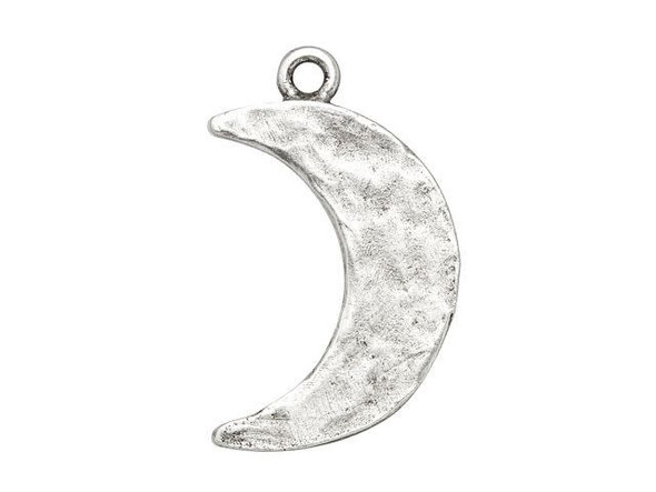 Nunn Design Antique Silver-Plated Pewter Hammered Crescent Moon Charm