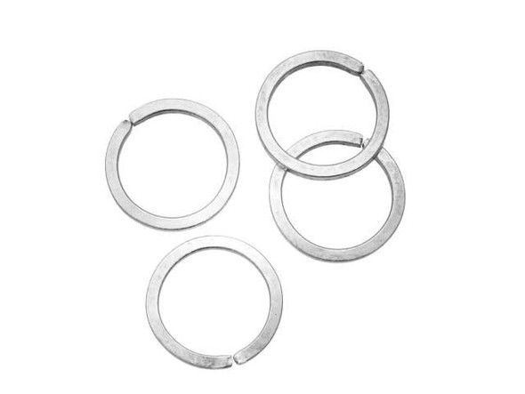 Nunn Design Antique Silver-Plated Brass 12mm Square Wire Jump Ring (4 Pieces)