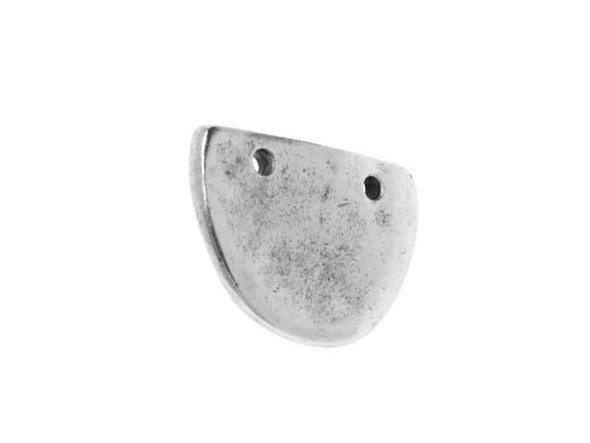 Nunn Design Antique Silver-Plated Small Half Oval Primitive Tag