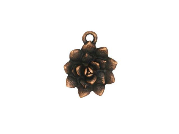 Nunn Design Antique Copper-Plated Pewter 16mm Succulent Charm