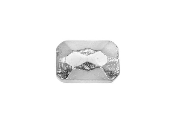 Nunn Design Silver-Plated Pewter 13 x 9mm Faceted Rectangle Metal Bead