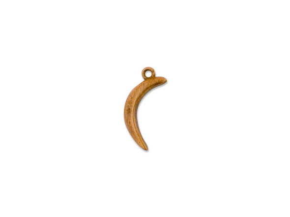Add subtle style to your designs with this Nunn Design primitive crescent moon charm. This charm has a simple organic crescent shape. There is a loop at the top of the charm so it is easy to use in your designs. You can use it with other charms, or even use it alone as a pendant. It features a rich warm copper color. Dimensions: 23.5 x 9.4mm, Hole Size: 2.1mm