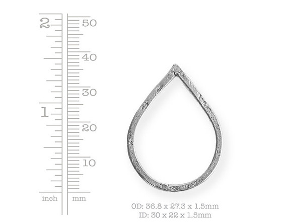 Nunn Design Silver-Plated Pewter Large Drop Hammered Hoop