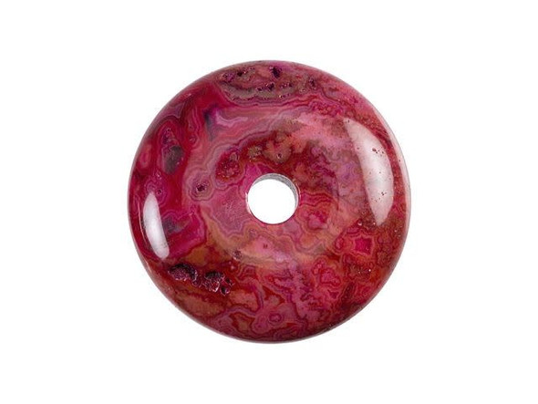 Dakota Stones Pink Crazy Lace Agate 25mm Donut Pendant