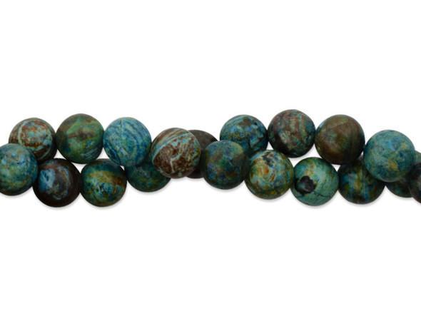 Bring gemstone style to your designs with this Dakota Stones blue sky jasper 8mm round bead strand. These beads feature a classic round shape and a vibrant blue color mixed with greens and browns. Their 8mm size will make them stand out in your projects. Because gemstones are natural materials, appearances may vary from piece to piece. Size: 8mm, Hole Size: 0.8mm