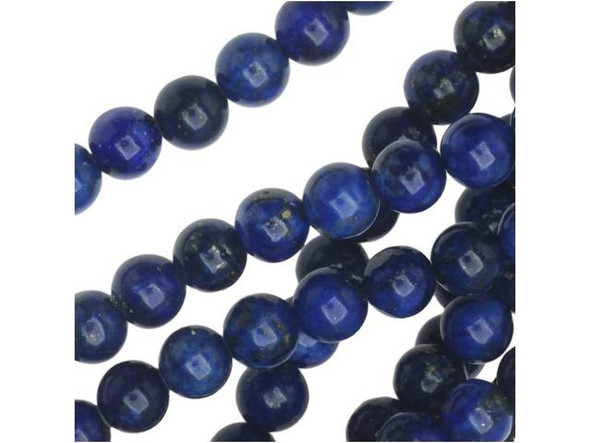 The lapis lazuli 4mm round beads from Dakota Stones feature color that resembles gold stars glittering in a deep blue night sky. These small, round beads feature deep blue color flecked with gold. Lapis lazuli is a semi-precious stone that contains primarily lazurite, calcite and pyrite. It was among the first gemstones to be worn as jewelry and worked on. Metaphysical Properties: Lapis lazuli is said to enhance insight, intellect and awareness.Because gemstones are natural materials, appearances may vary from bead to bead. Each strand includes approximately 52 beads.