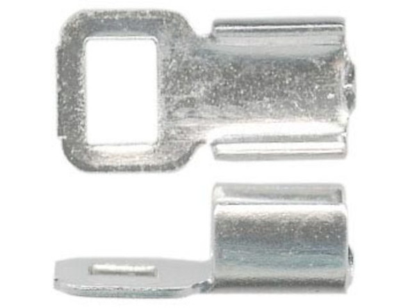 3.5x11mm Fold-Over Jewelry Crimp - Silver Plated (72 pcs)