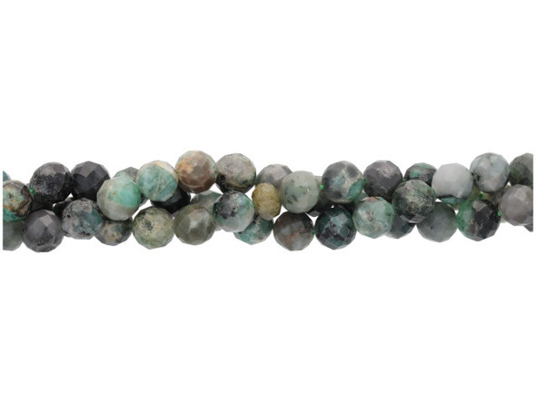 Dakota Stones Emerald 6mm Round Faceted 16-Inch Bead Strand