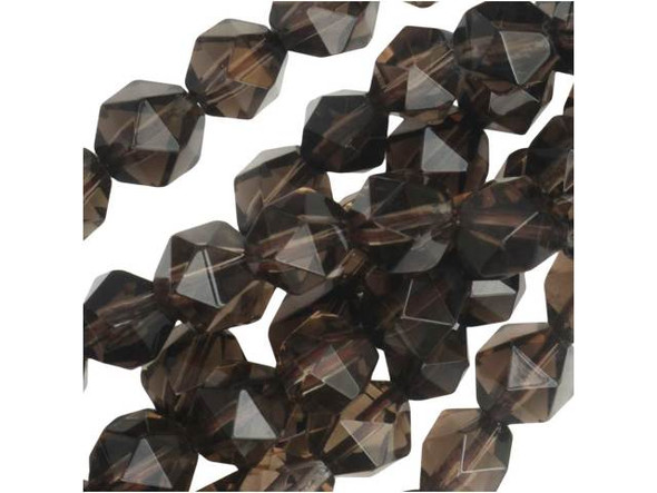 Dakota Stones Smoky Quartz 6mm Star Cut Round Bead Strand