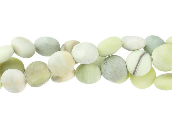 Dakota Stones 8mm Matte Australian Butter Jasper Puff Coin Bead Strand