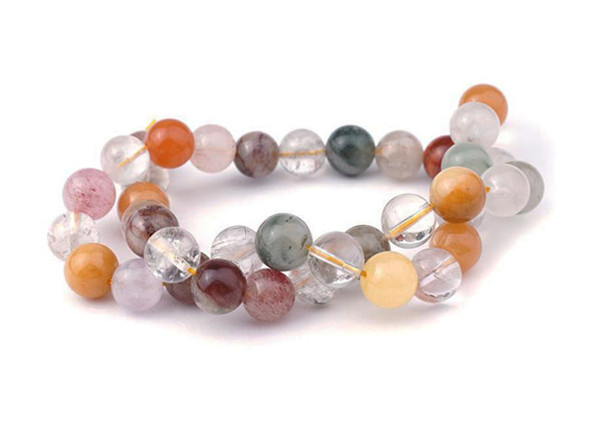 Dakota Stones Lodalite Quartz 10mm Natural Round - 15-16 Inch Bead Strand