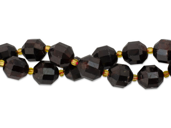 Energize your designs with this Dakota Stones red garnet faceted 10mm energy prism bead strand. The beads on this strand feature a faceted cut helping them catch the light. This strand features spacers between each of the beads, so you could use it as-is, or string the beads into a design. Red Garnet is the most commonly known type of Garnet, which occurs in many colors. Garnet has been used for adornment and spirituality by myriad cultures and civilizations throughout history, its oldest known use being in Egypt more than five thousand years ago. Because gemstones are natural materials, appearances may vary from piece to piece. Size: 10mm, Hole Size: 0.8mm