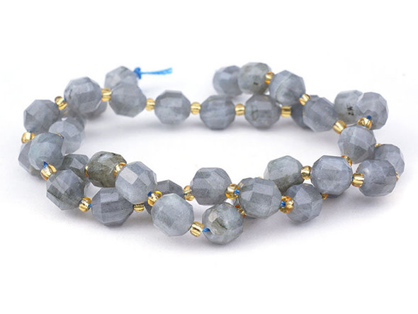 Dakota Stones Labradorite 8mm Faceted Energy Prism - 15-16 Inch Bead Strand