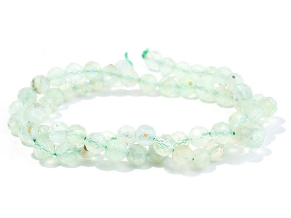 Dakota Stones Prehnite 6mm Round Faceted A Grade 16-Inch Bead Strand