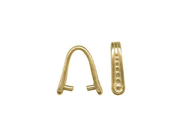 JBB Findings Brass Pinch Bail, Prong Bail, Folded, Ornate (Each)