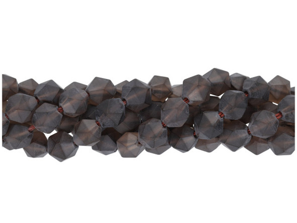 Dakota Stones Matte Smoky Quartz 6mm Star Cut Round Bead Strand