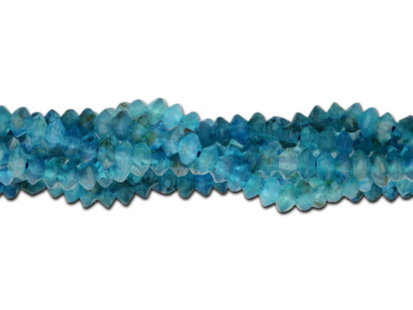Accent your designs with the gemstone glitter of these Dakota Stones diamond cut faceted saucer beads. These beads feature a saucer shape with facets that catch the light for extra shine. Their small size makes them work great as spacers, or to add a pop of color to your design. Blue apatite is a blue transparent phosphate material. It derives from the Greek word "apate," meaning to deceive, because it is often mistaken for other stones. The color of this material is such a vibrant blue that it is difficult to believe it could be found naturally. But this color is 100% natural. Mined in Brazil, Mexico, Myanmar, Africa and the USA, this stone has a Mohs hardness of 5. Metaphysical Properties: Often called a dual-action stone, blue apatite is used to achieve goals. It removes negativity, confusion and stimulates the mind to expand knowledge and truth. It is a great stone for encouraging inspiration and is famous for deepening meditation. Because gemstones are natural materials, appearances may vary from piece to piece. Dimensions: 2 x 3mm, Hole Size: 0.8mm