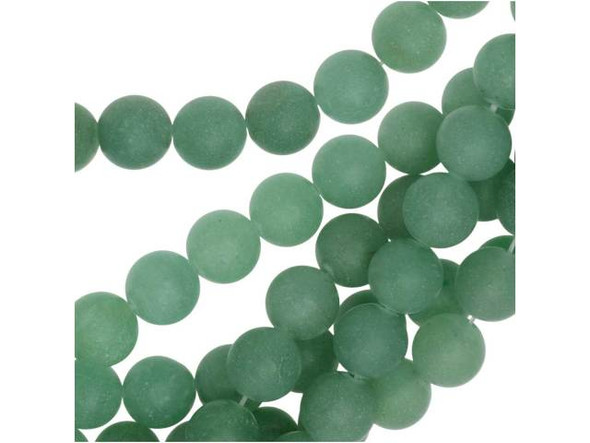 You'll love the fresh style of these gemstone beads. These Dakota Stones green aventurine beauties feature perfectly round shape that will work in any classic style. They are the perfect size for matching necklace and bracelet sets. Aventurine is a form of quartz and most commonly displays a green color. These beads feature a matte finish, for a soft look. Metaphysical properties: Green aventurine is believed to be a lucky stone, promoting wealth and prosperity.Because gemstones are natural materials, appearances may vary from bead to bead. Each strand includes approximately 24 beads.