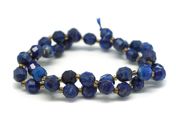 Dakota Stones Lapis 8mm Faceted Energy Prism - 15-16 Inch Bead Strand