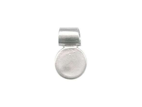 Sterling Silver Glue-On Jewelry Bail, Round, 8mm (Each)
