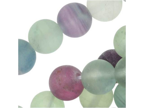 Dakota Stones Matte Fluorite 8mm Round 8-Inch Bead Strand