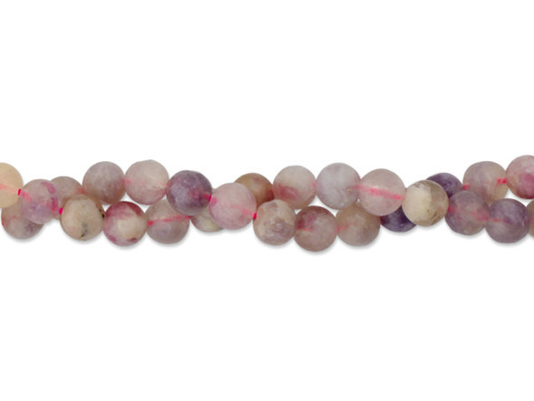 Dakota Stones Pink Tourmaline with Pink Lepidolite 6mm Round Bead Strand