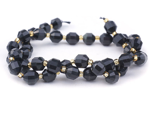 Dakota Stones 8mm Rainbow Obsidian Faceted Energy Prism - 15-16 Inch Bead Strand