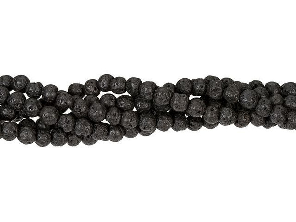 Dakota Stones Lava 4mm Round Bead Strand