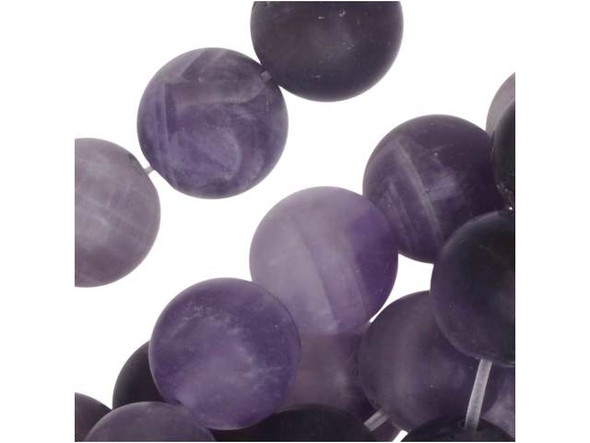 You'll love the fun style of these Dakota Stones beads. These beads are perfectly round and would look great in matching necklace and bracelet sets. They feature purple and white colors with a soft matte finish. Dog teeth amethyst is a combination of amethyst and white quartz mixed together in a striped, chevron pattern. It is named for its resemblance to the dog tooth violet. This stone is also known as chevron amethyst. Metaphysical Properties: Dog teeth amethyst is said to help remove resistance to change and to dissipate and repel negativity of all kinds.Because gemstones are natural materials, appearances may vary from bead to bead. Each strand includes approximately 24 beads. Our amethyst beads have nice, deep color, but may show natural inclusions.