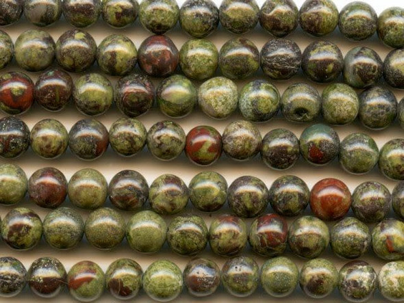 Dakota Stones Dragon Blood Jasper 6mm Round Bead Strand