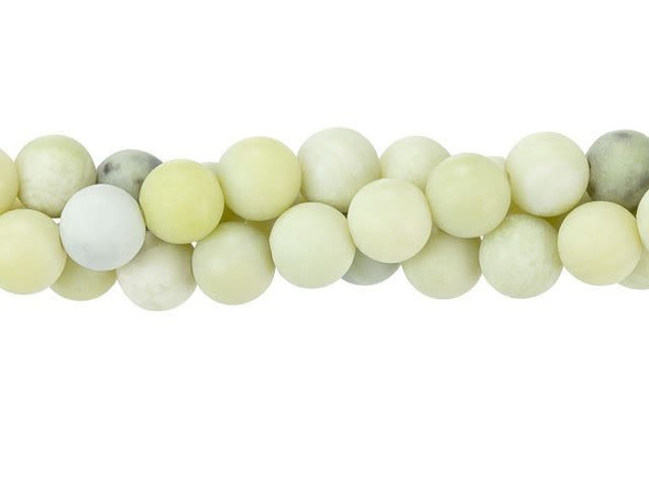 Bring lovely neutrals to your designs with these Dakota Stones gemstone beads. These beads are perfectly round in shape and are versatile in size. You can use them in necklaces, bracelets, and even earrings. They feature easy-on-the-eyes butter tones of pale yellow and cream. The matte finish gives each bead a soft look. Australian Butter Jasper is a relatively new variation of jasper you'll love adding to your jewelry designs. Because gemstones are natural materials, appearances may vary from piece to piece. Each strand includes approximately 34 beads. 