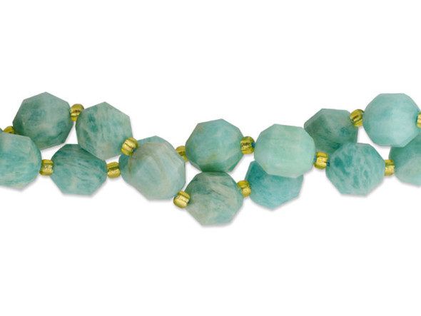 Dakota Stones Amazonite Faceted 10mm Energy Prism Bead Strand