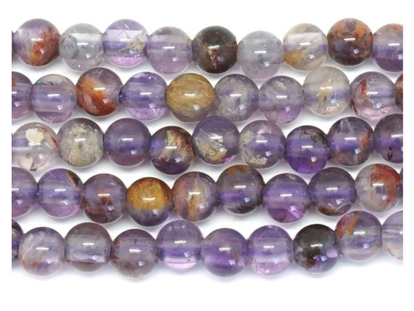 Dakota Stones Cacoxenite 8mm Round Large Hole Bead Strand