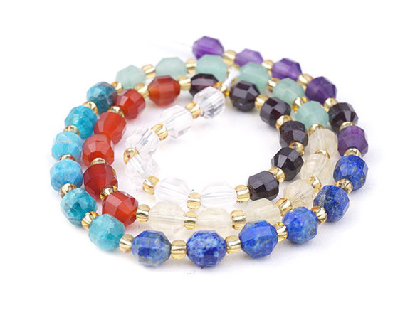 Dakota Stones Chakra Stones 6mm Faceted Energy Prism - 15-16 Inch Bead Strand