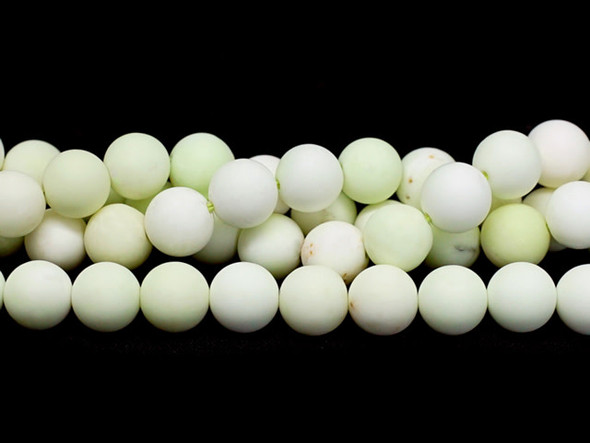 Be inspired by these 8mm round gemstone beads from Dakota Stones. These beads feature a classic round shape and a matte finish. Chrysoprase is a bright apple green, translucent stone, whose color often caused ancient jewelers to confuse it with Emerald. A cryptocrystalline Chalcedony, its brilliant color comes from the presence of very small inclusions of Nickel compounds. Chrysoprase is believed to balance the heart chakra and help one understand their needs and emotions. Because gemstones are natural materials, appearances may vary from bead to bead.
