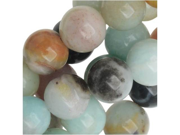 Dakota Stones Black Gold Amazonite 8mm Round 8-Inch Bead Strand