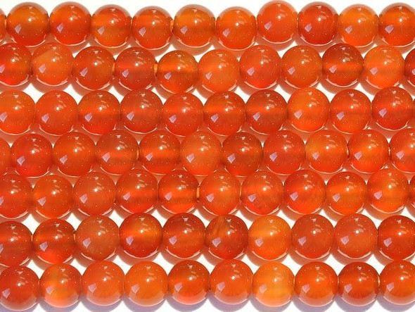 Dakota Stones Carnelian 8mm Large-Hole Round Bead Strand