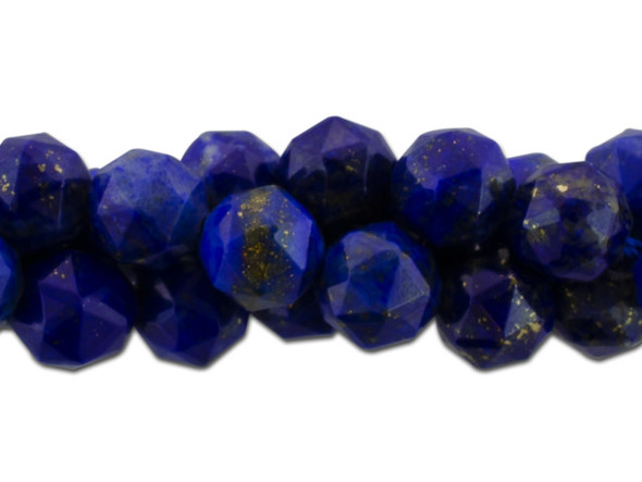 Dakota Stones 6mm Lapis Double Heart Star Cut Bead Strand