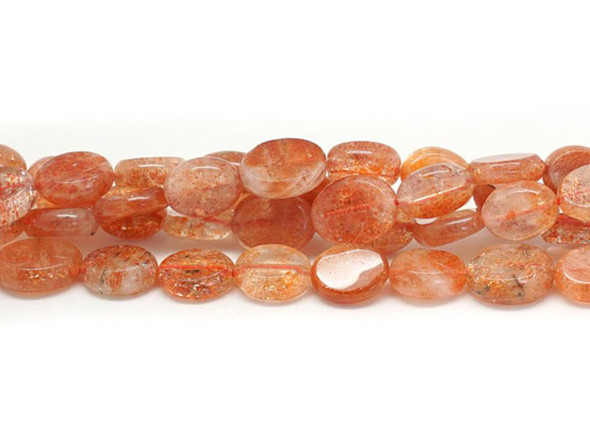 Dakota Stones Sunstone AAA Grade 8x10-10x12mm Oval - 15-16 Inch Bead Strand