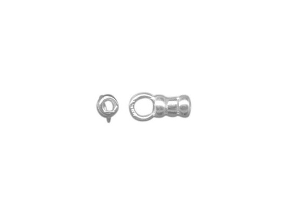 Sterling Silver Center-Crimp Tube with Loop, 1.3mm (10 Pieces)
