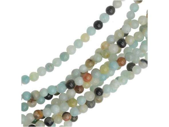 Dakota Stones Black Gold Amazonite 4mm Round Bead Strand