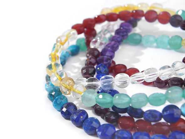 Dakota Stones Chakra Stones 6mm Faceted Coin Bead Strand