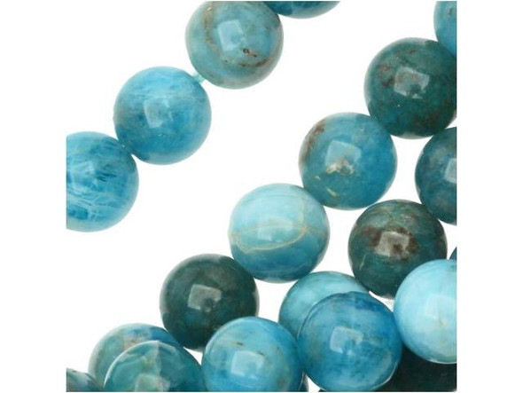 Dakota Stones Blue Apatite 5.5-6.5mm Round 8-Inch Bead Strand