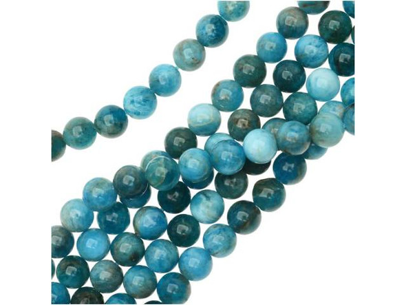 Dakota Stones Blue Apatite 5.5-6.5mm Round 8-Inch Bead Strand