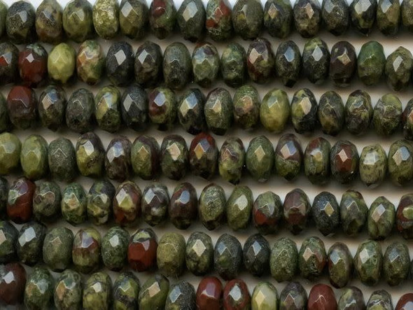 Dakota Stones Dragon Blood Jasper 8mm Faceted Roundel Bead Strand