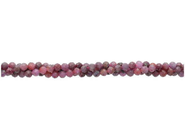 Dakota Stones Ruby 3mm Round Faceted A Grade 16-Inch Bead Strand
