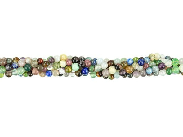 Accent designs with the beauty of these gemstone beads from Dakota Stones. These tiny round beads can be mixed with seed beads, used in bead embroidery, and more. Use them as spacers between larger beads in your stringing projects. This strand consists of mixed gemstones, so you have a variety of colors to choose from. You'll love the green, white, pink, blue, and earth colors. Because gemstones are natural materials, appearances may vary from piece to piece. Each strand includes approximately 165 beads.